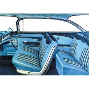 What type of cloth inserts are used in the seat cover?