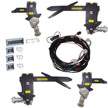 What type of switches does the power window kit come with?