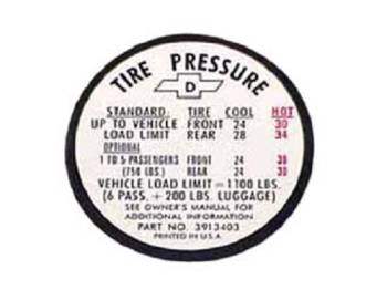 Glove Box Tire Pressure Decal Questions & Answers