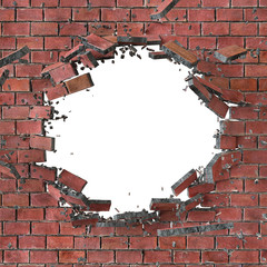 3d Render, 3d Illustration, Explosion, Cracked Red Brick Wall, B Wall Mural Questions & Answers